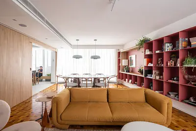 Apartamento Colorido com Cozinha Aberta